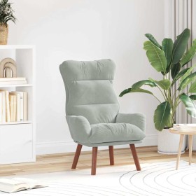 Silla Relax Gris claro 69 x 74 x 93 cm Terciopelo Silla Relax Gris claro 69 x 74 x 93 cm Terciopelo