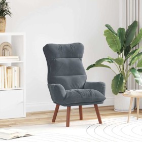 Silla Relax Gris oscuro 69 x 74 x 93 cm Terciopelo Silla Relax Gris oscuro 69 x 74 x 93 cm Terciopelo