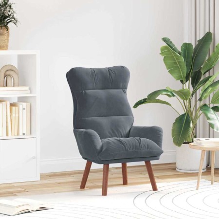 Silla Relax Gris oscuro 69 x 74 x 93 cm Terciopelo