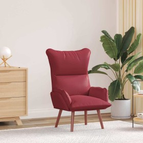 Silla Relax Rojo vino tinto 69 x 74 x 93 cm Cuero sintético Silla Relax Rojo vino tinto 69 x 74 x 93 cm Cuero sintético