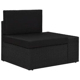 Corner sectional sofa left armrest black PE rattan by vidaXL, Modular outdoor sofas - Ref: Foro24-49499, Price: 100,51 €, Dis...