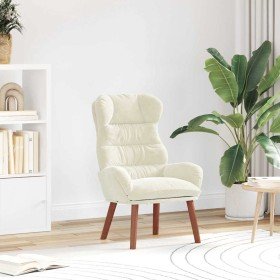 Silla Relax Crema 69 x 74 x 93 cm Terciopelo Silla Relax Crema 69 x 74 x 93 cm Terciopelo