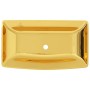 Lavabo 71x38x13,5 cm cerámica dorado