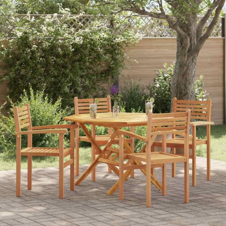 Sillas apilables de jardín 4 pcs Marrón 55.5 x 55.5 x 90 cm