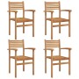 Sillas apilables de jardín 4 pcs Marrón 55.5 x 55.5 x 90 cm
