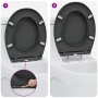 Asiento de Inodoro de Liberación Rápida Antracita