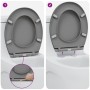 Asiento de Inodoro de Liberación Rápida Gris