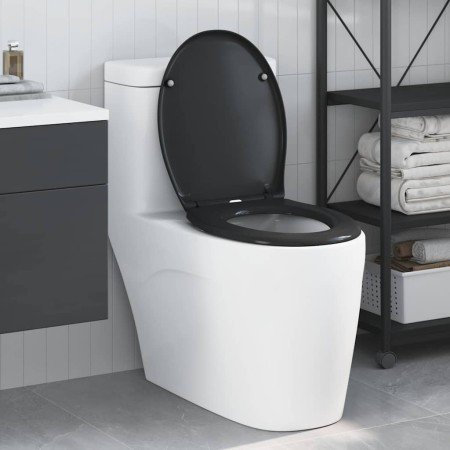 Asiento de Inodoro de Liberación Rápida Negro