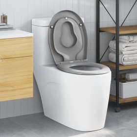 Asiento de Inodoro de Liberación Rápida Gris