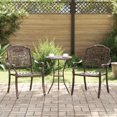 Silla de Jardín 2 pcs Bronce 55 x 56.5 x 91cm Aluminio
