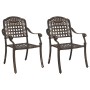 Silla de Jardín 2 pcs Bronce 55 x 56.5 x 91cm Aluminio