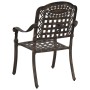 Silla de Jardín 2 pcs Bronce 55 x 56.5 x 91cm Aluminio