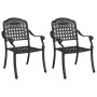 Silla de Jardín 2 pcs Negro 55 x 56.5 x 91cm Aluminio