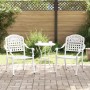 Silla de Jardín 2 pcs Blanco 55 x 56.5 x 91cm Aluminio