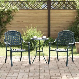 Silla de Jardín 2 pcs Verde 55 x 56.5 x 91cm Aluminio