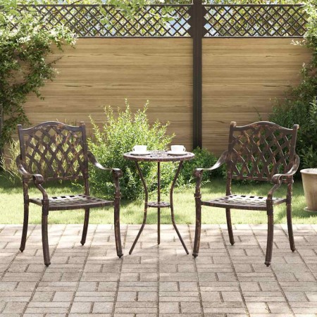 Silla de Jardín 2 pcs Bronce 55 x 56.5 x 91cm Aluminio