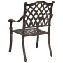 Silla de Jardín 2 pcs Bronce 55 x 56.5 x 91cm Aluminio