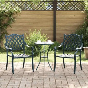 Silla de Jardín 2 pcs Verde 55 x 56.5 x 91cm Aluminio