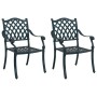 Silla de Jardín 2 pcs Verde 55 x 56.5 x 91cm Aluminio