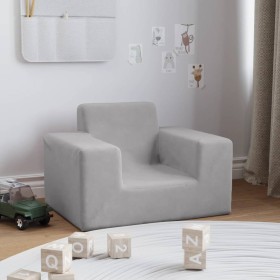 Sofá para niños felpa suave gris claro de vidaXL, Mobiliario para bebés y niños pequeños - Ref: Foro24-341810, Precio: 32,60 ...