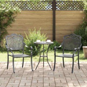 Silla de Jardín 2 pcs Negro 55 x 56.5 x 91cm Aluminio