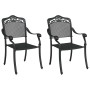 Silla de Jardín 2 pcs Negro 55 x 56.5 x 91cm Aluminio