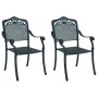 Silla de Jardín 2 pcs Verde 55 x 56.5 x 91cm Aluminio