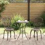 Juego Bistro de Jardín 3 pcs Bronce Aluminio