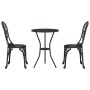 Juego Bistro de Jardín 3 pcs Negro Aluminio