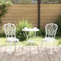 Juego Bistro de Jardín 3 pcs Blanco Aluminio