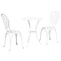 Juego Bistro de Jardín 3 pcs Blanco Aluminio