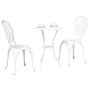 Juego Bistro de Jardín 3 pcs Blanco Aluminio