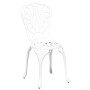 Juego Bistro de Jardín 3 pcs Blanco Aluminio