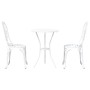 Juego Bistro de Jardín 3 pcs Blanco Aluminio