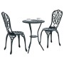 Juego Bistro de Jardín 3 pcs Verde Aluminio