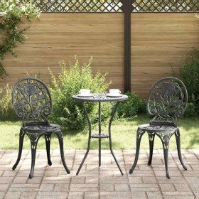 Juego Bistro de Jardín 3 pcs Negro Aluminio Juego Bistro de Jardín 3 pcs Negro Aluminio