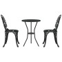 Juego Bistro de Jardín 3 pcs Negro Aluminio