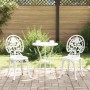 Juego Bistro de Jardín 3 pcs Blanco Aluminio