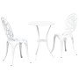 Juego Bistro de Jardín 3 pcs Blanco Aluminio
