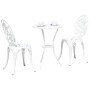 Juego Bistro de Jardín 3 pcs Blanco Aluminio