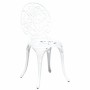 Juego Bistro de Jardín 3 pcs Blanco Aluminio