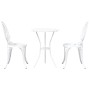 Juego Bistro de Jardín 3 pcs Blanco Aluminio