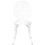 Juego Bistro de Jardín 3 pcs Blanco Aluminio