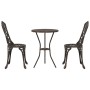 Juego Bistro de Jardín 3 pcs Bronce Aluminio