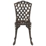 Juego Bistro de Jardín 3 pcs Bronce Aluminio