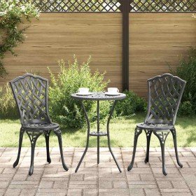 Juego Bistro de Jardín 3 pcs Negro Aluminio
