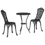 Juego Bistro de Jardín 3 pcs Negro Aluminio