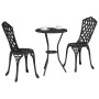 Juego Bistro de Jardín 3 pcs Negro Aluminio