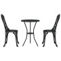 Juego Bistro de Jardín 3 pcs Negro Aluminio