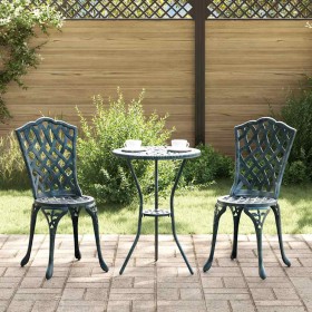 Juego Bistro de Jardín 3 pcs Verde Aluminio